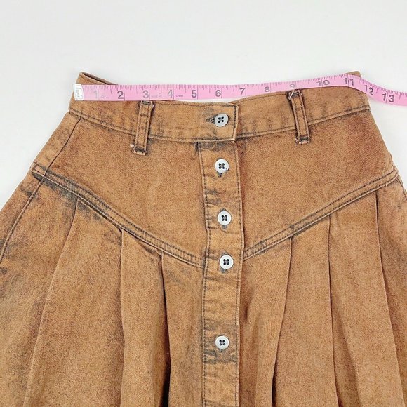 Vintage Sundance Brown Denim High Waist Skirt - Picture 6 of 8